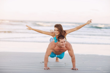 beautiful couple on the beach