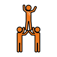 people icon over white background. teamwork concept. colorful design. vector illustration