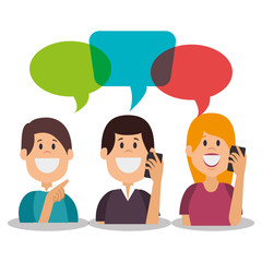 People communicating concept icon vector illustration design