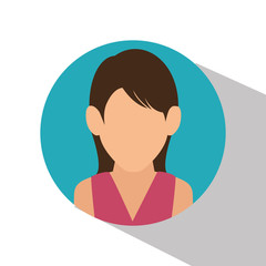 young woman avatar character vector illustration design