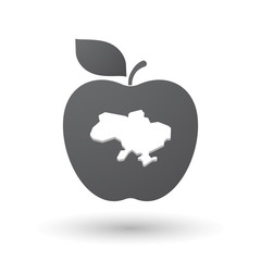 Isolated apple with  the map of Ukraine
