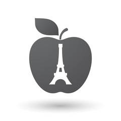 Isolated apple with   the Eiffel tower