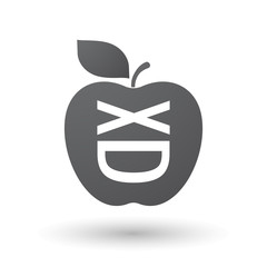Isolated apple with   a laughing text face