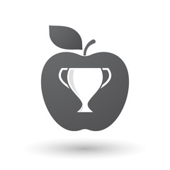Isolated apple with  an award cup