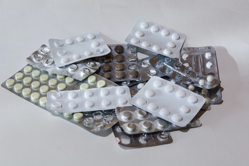 Pills on a white background