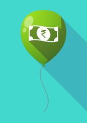 Long shadow balloon with  a rupee bank note icon