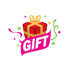 Fototapeta na wymiar vector logo box with gifts
