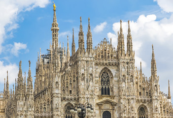 Facade view of Duomo di Milano (Milan Cathedral), Italy