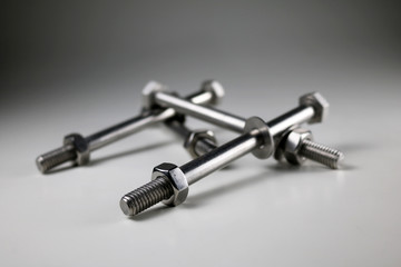 Nut and Bolts with white background.