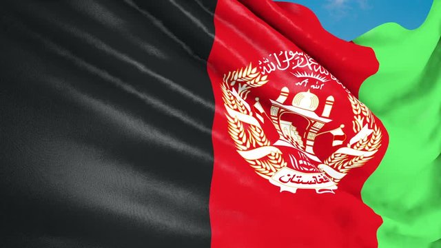Afganistan Flag Waving. 3d render. Seamless Loop