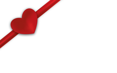 Herz auf Geschenkband - Freiraum