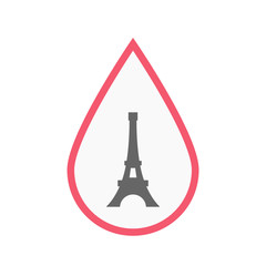 Isolated blood drop with   the Eiffel tower
