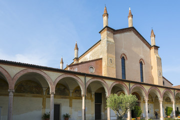 Fototapeta na wymiar Sanctuary of Grazia over mincio.