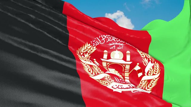 Afganistan Flag Waving. 3d render. Seamless Loop