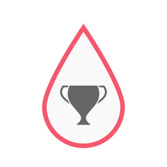 Isolated blood drop with an award cup