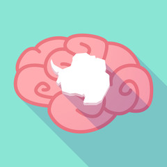 Long shadow brain with  the map of  Antarctica