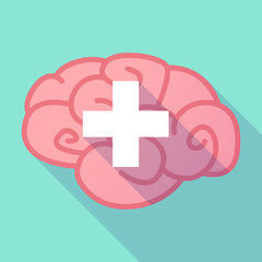 Obraz premium Long shadow brain with the Swiss flag