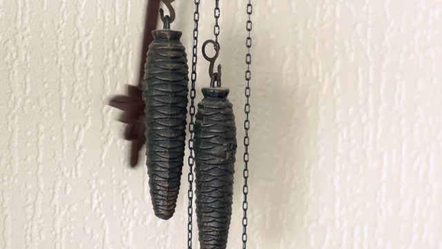 cuckoo clock cuckoos 12 times w weights intercut 11350
