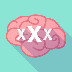 Long shadow brain with  a XXX letter icon