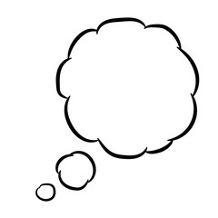 Cloud thought round on white background of vector illustrations