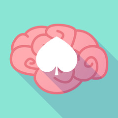 Long shadow brain with  the  spade  poker playing card sign