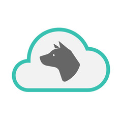Isolated cloud with  a dog head