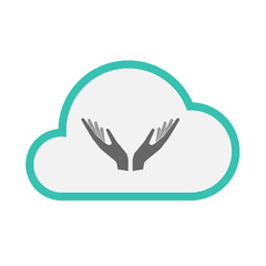 Isolated cloud with  two hands offering
