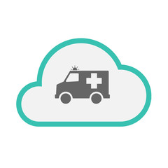 Isolated cloud with  an ambulance icon