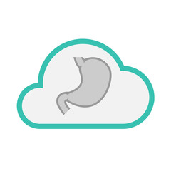 Isolated cloud with  a healthy human stomach icon