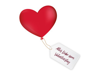 Alles Liebe zum Valentinstag - Luftballon mit Anhänger