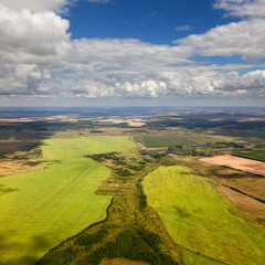 Naklejka premium Top view of the countryside