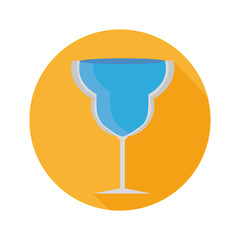Flat Icon With Glass And Water With Long Shadow