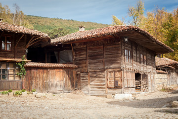 Plakat Old house in Zheravna (Jeravna). The village is an architectural reserve of Bulgarian National Revival period (18th and 19th century)