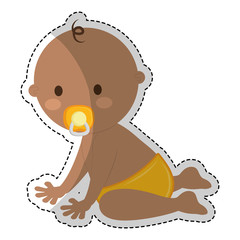 dark skin happy baby icon image vector illustration design 