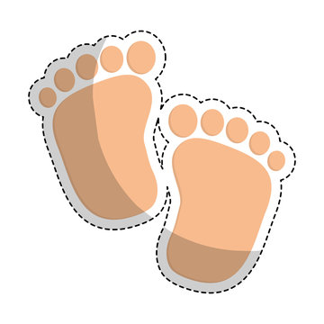 footprint baby shower related icon image vector illustration design 
