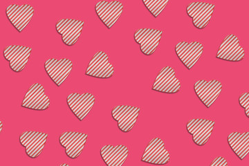 Seamless pattern: many abstract sweet hearts