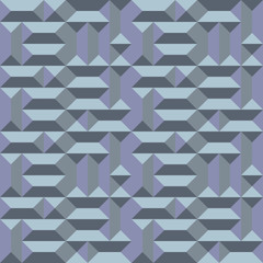 Seamless geometric architectural pattern. Convex metallic texture with rectangular and square pyramids. Gray blue colored background. Vector