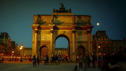 Fototapeta na wymiar Arc de Triomphe du Carrousel, It is a triumphal arch that was to commemorate Napoleon's military victories, near Louvre