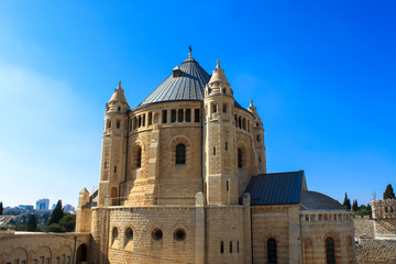 Fototapeta na wymiar Abbey of the Dormition, in Mt. Zion, Jerusalem, Israel.