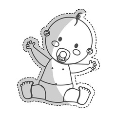 happy baby boy  with pacifier icon image vector illustration design 