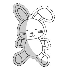 bunny toy baby shower related icon image vector illustration design 