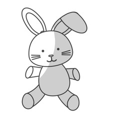 bunny toy baby shower related icon image vector illustration design 