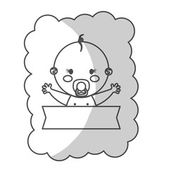 happy baby boy emblem  icon image vector illustration design 