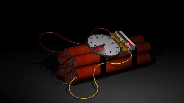 Dynamite bomb with clock timer - 10 sec.time laps