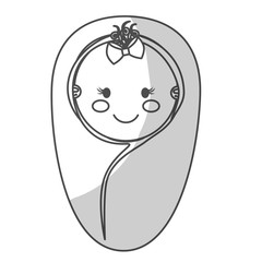 happy baby girl in cocoon  icon image vector illustration design 