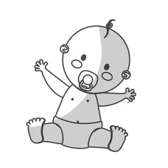 happy baby boy  with pacifier icon image vector illustration design 