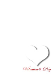 Valentines day card with hearts on white background