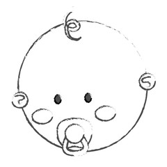 happy baby boy  with pacifier icon image vector illustration design 