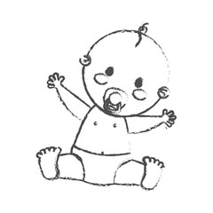 cute baby icon over white background. vector illustration