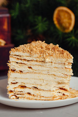 Winter napoleon cake